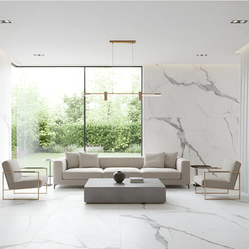 Statuario marble installed in a premium interior by Gangwal Stonex