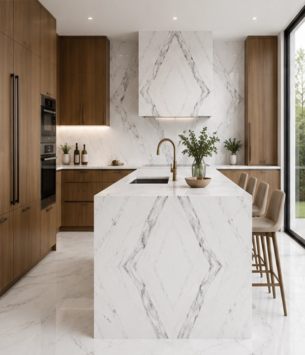 Statuario Diamond Kitchen Countertop