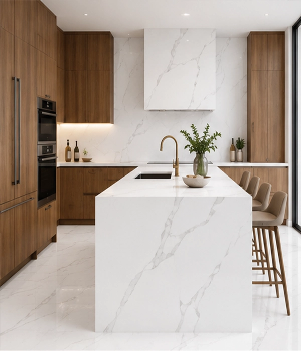 Statuario White Kitchen Countertop